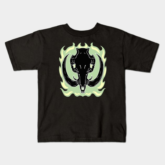 Phantasmal Boar Skull Kids T-Shirt by SNK Kreatures